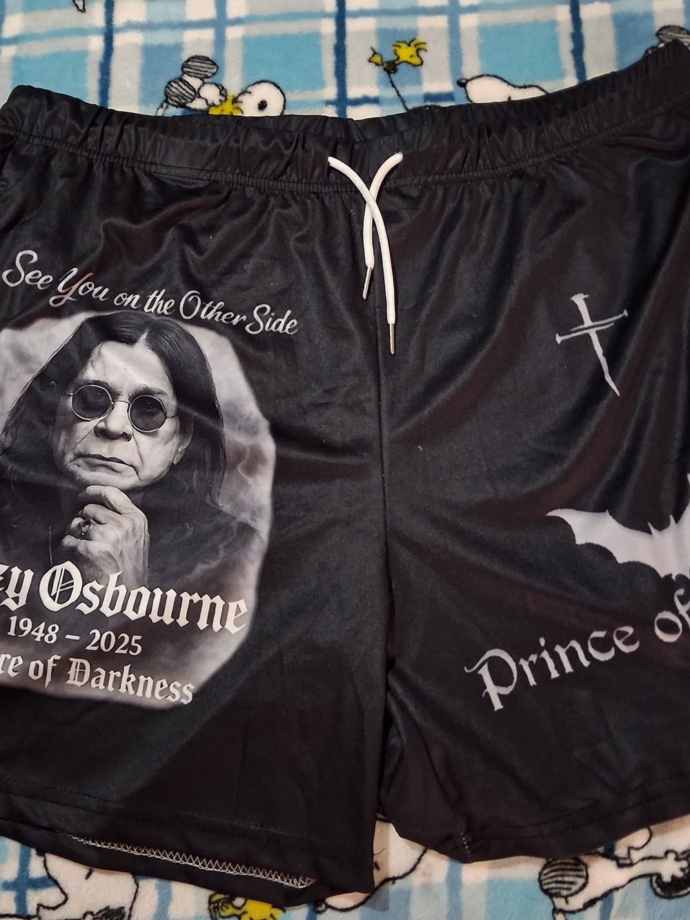Ozzy Osbourne Prince of Darkness Graphic Athletic Shorts in Black & White Like